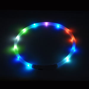 <span class=keywords><strong>Collar</strong></span> brillante LED recargable por USB de silicona para perros, collares LED intermitentes para caminar para mascotas - Product Image 4