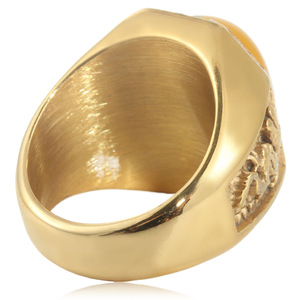 Yunnique – bagues à la mode pour hommes, bague ovale en or avec pierres et accents de diamants, sertissage à la française, bijoux cadeaux - Product Image 2