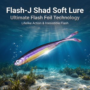 เหยื่อปลอมแบบนิ่ม Flash-J รุ่น Shad พร้อมหางสั่นสะเทือนด้วยแผ่นฟอยล์สะท้อนแสง สำหรับตก<span class=keywords><strong>ปลา</strong></span>ไพค์และปลากะพง - Product Image 1