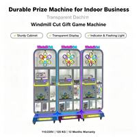 Machine de jeu d'arcade à monnayeur multi-compartiments en métal, avec interface en anglais, éclairée, pour la distribution de cadeaux découpés, pour usage intérieur