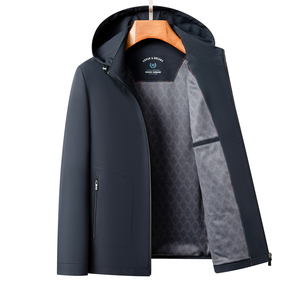 Veste à col amovible pour homme, collection printemps-automne 2025, manteau uni décontracté, mode masculine, confortable et populaire pour les affaires - Product Image 3