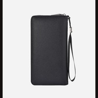 Nieuwe Grote Capaciteit, Multifunctionele Stiksels Pu Lederen Lange Rits Portemonnee Met Polsband Voor Mannen, Gentleman Telefoon Tas Portemonnee