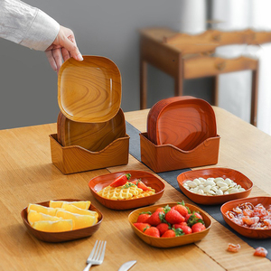 Hot Sale Plastic Square <strong>Wood</strong> Home Tray Fruit Nut <strong>Plate</strong> - Product Image 3
