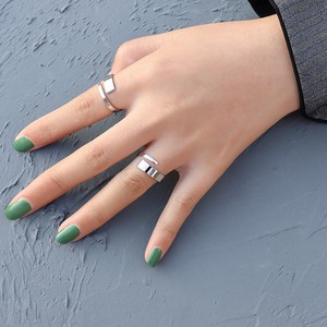 Commercio all'ingrosso Semplice Inciso Nome Lettere In Acciaio Inox Aperto Anello <span class=keywords><strong>di</strong></span> Pianura - Product Image 2