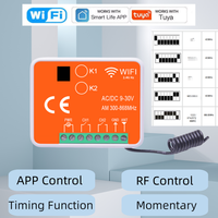 YET402WTR-MF Tuya Wifi Smart Multi Fréquence 280 à 868MHZ Récepteur universel à deux canaux pour plusieurs marques de portails