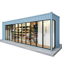Conteneur modulaire portable de 40 pieds, mini-supermarché, kiosque, boutique de détail, stand d'épicerie éphémère