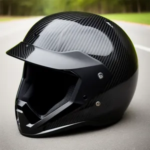 碳纤维摩托车头盔模块化翻转全脸双遮阳板