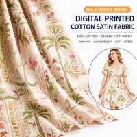 Tissu en satin de coton imprimé, léger et respirant, 100% coton pur, imprimé numériquement pour les accessoires des filles et des garçons