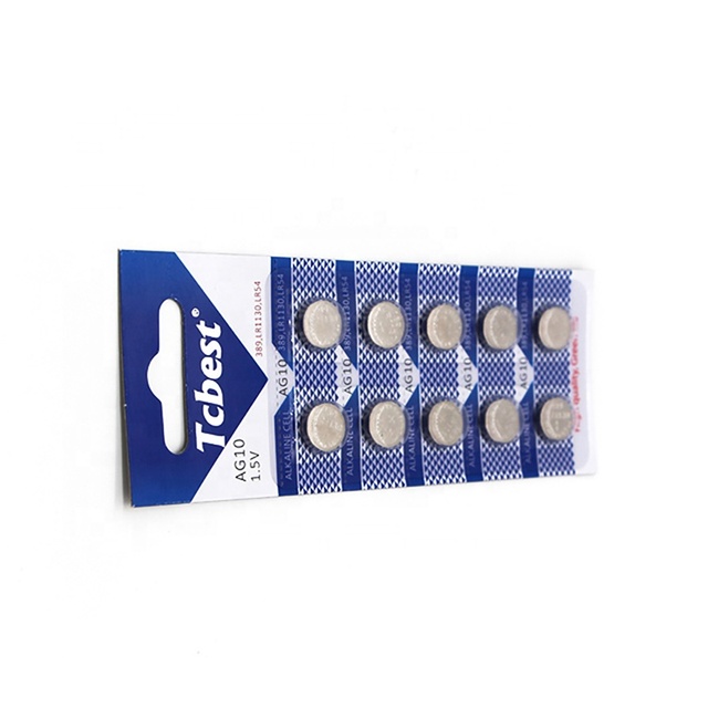 LR1130 AG10 AG10 LR54 LR189 L1130 Alkaline Battery Button Cell AG10 Coin Cell