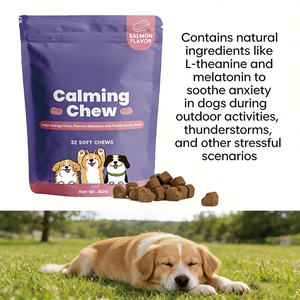 Masticables Orgánicos Avanzados para Calmar a los Perros, Sabor a Salmón Salvaje, Ayuda con la Ansiedad por Separación, Calma los Nervios, Bienestar Diario, Frasco de 80g - Product Image 5