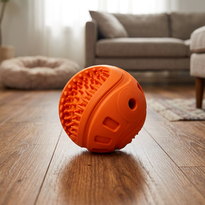 Squeaky Rubber Dog Ball Chew Toy with Rolling Sound & <b>Bite</b> Resistance & Teeth Cleaning - Product Image 2