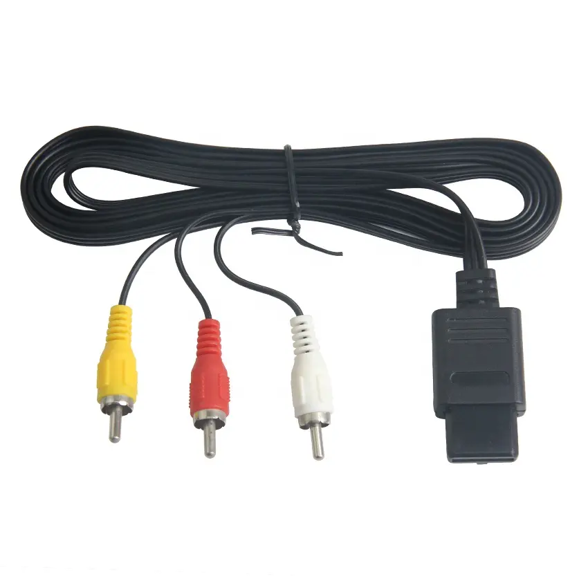1.8M AV Audio Video Cable Cord for SNES/N64/Gamecube 6ft RCA AV Composite Cable Adapter