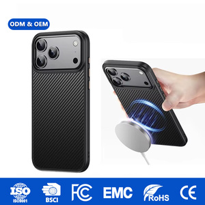 For Artificial Leather Ultra-thin Anti-fall Magnetic Protective Case for 17 Pro Max Pure Color - Product Image 1