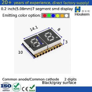 Affichage LED à 7 segments à 2 chiffres de haute qualité, petit format SMD de 0,2 pouce, couleur blanche - Product Image 1