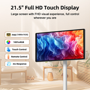 Wholesale 21.5 Inch Battery-Power Smart Mobile Televisions <b>Tv</b> 4g+64g Android <b>Portable</b> on Wheels Indoor Movable <b>TV</b> 21.5" Full HD - Product Image 2