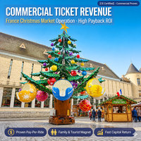 Manège familial rotatif à contrôle autonome en forme d'avion, thème sapin de Noël, pour enfants et adultes, pour parcs d'attractions et fêtes foraines, à vendre