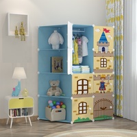 Armoire de Rangement Modulaire Moderne en Plastique Portable pour Vêtements d'Enfants et Bébés, Meuble d'Angle pour Chambre de Fille