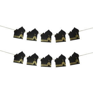 Vaisselle jetable de tasse d'<span class=keywords><strong>assiette</strong></span> de l'Aïd Mubarak d'aluminium d'estampage d'or noir pour la décoration de partie de l'Aïd - Product Image 2
