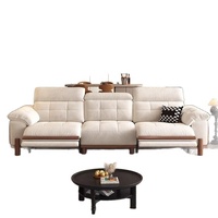 Modernes Cremefarbenes Elektrisches Stoff-Ecksofa mit Verstellbarer Rückenlehne und Fußstütze, Relaxsofa für Wohnzimmer und Zuhause