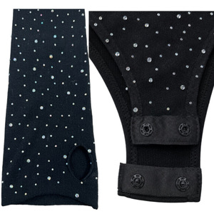 Ensemble de danse latine pour femmes avec strass et résille, tenue de compétition transparente à manches longues, vente en gros - Product Image 4