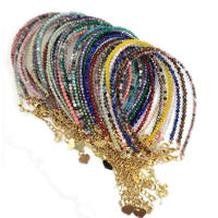 Pierres précieuses à facettes 2-3mm perles Bracelet perle naturelle grenat Agate Malachite corail tour de cou hommes femme bijoux fête cadeau en gros