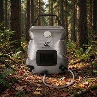 BAOLONG C1031-1 Sac de douche de camping extérieur en PVC 12L, réservoir d'eau portable auto-chauffant avec pistolet de pulvérisation