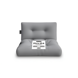 Cojín para Paletas de Exterior, Gris, 23.6 x 23.6 Pulgadas, Resistente al Agua, Acolchado, Cuadrado - Product Image 1