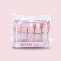 Nouveau design d'emballage cosmétique de voyage vide en plastique ensemble bouteille cosmétique bleu rose bouteille de lotion bouteilles de pulvérisation de brume fine