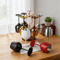 Gobelets à vin rouge en acier inoxydable avec logo personnalisé pour fêtes et mariages, flûtes à champagne en or rose, verres à vin en cuivre