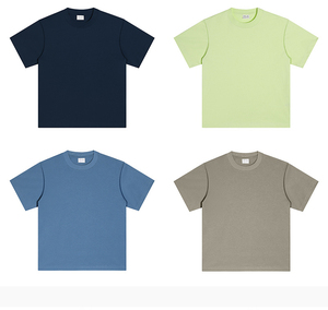 T-shirt Casual Oversize da Uomo 100% Cotone Tinta Unita Eco-Friendly Abbigliamento Estivo Tessuto 300g Design Semplice - Product Image 4