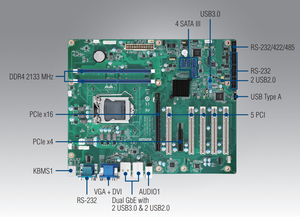 Placa Base Industrial Advantech AIMB 705 LGA1151 para Intel Core I7/i5/i3 de 6.ª/7.ª Generación, DDR4 32G, ATX - Product Image 3