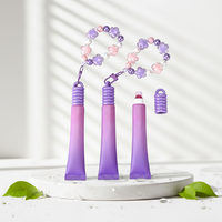 Nouveau Rouge à Lèvres Cosmétique avec Chaîne de Perles Florales, Emballage de Haute Qualité en Plastique avec Bouchon à Vis pour Gloss à Lèvres