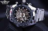 Jam Tangan Pria Winner Skeleton Automatic Mechanical Stainless Steel Vintage Jam Tangan Pria Merek Ternama Mewah