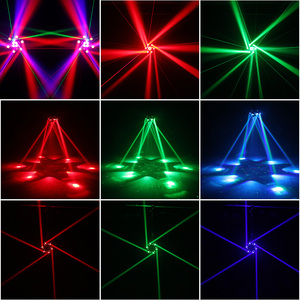 <span class=keywords><strong>Projecteur</strong></span> de scène ODM/OEM 150W à six bras RGBW, laser DMX512 24 canaux, activé par le son, télécommande, pour fêtes, discothèques, KTV, bars, clubs, mariages - Product Image 4
