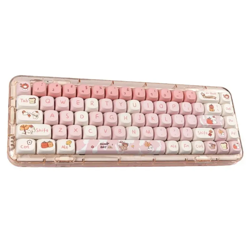 2024 nuevo teclado mecánico Cuntomizes Anime lindo cachorro teclas tapas Moa altura Pbt Teclado mecánico compuesto tapas