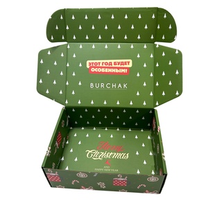 Customizable Christmas Design Matt Lamination Embossing Green Candy Gift Shipping Packaging Mailer Recycled Materials <b>Paper</b> - Product Image 1