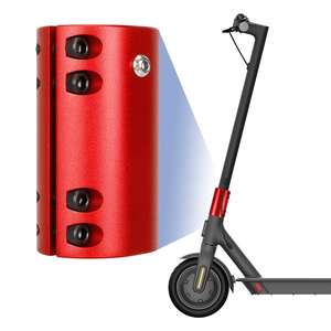 Soporte plegable rojo CNC para scooters Xiaomi serie M365, accesorio de soporte de base de aleación de aluminio, tamaño estándar, color rojo - Product Image 3