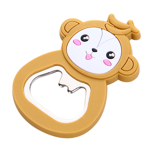 Cartoon Lovable Metal & PVC Multifunctional Bottle Opener with Fridge Magnet & Promotional Keychain/Carabiner Custom Logo Color