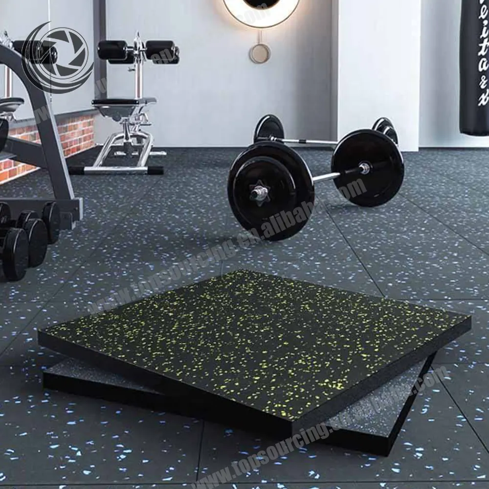 Top Quality Gym Tapete De Borracha Com EPDM Grânulos Personalizado Cor-ponto Fleck Elastic Rubber Gym Floor Mat