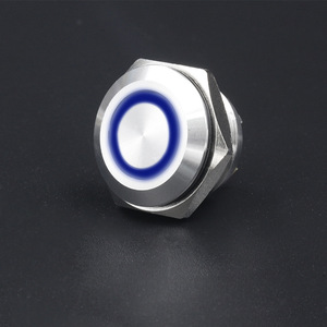 Interruptor de Botón Pulsador Corto de 16 mm, Cabeza Plana, Terminal Largo, Color Negro - Product Image 3