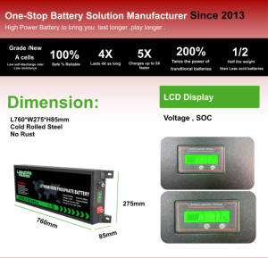 แบตเตอรี่ลิเธียม12V สำหรับรถยนต์4WD 100Ah 150Ah 200Ah ผอมลง LiFePO4แคมป์แบตเตอรี่พลังงานแสงอาทิตย์ - Product Image 6