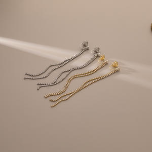 Pendientes de borla finos y lujosos para mujer; Pendientes de clip de gama alta elegantes y de moda <span class=keywords><strong>sin</strong></span> perforar las orejas. - Product Image 2