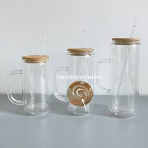 Mugs en verre à double paroi avec poignée, 12oz, 15oz, 20oz, verres à bière, verres canettes personnalisables avec Syraw pour vinyle, entrepôt US - Product Image 2