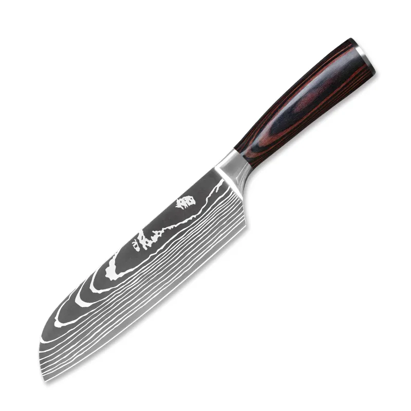 2021 new design 5Cr15MoV kitchen knife set with Premium Pakkwood handle chef knife