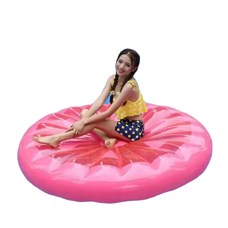 Colchoneta flotante inflable en forma de limón, alta calidad, flotador de agua, piscina, cama flotante