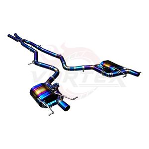 Vortex Blue Titanium Valved Catback <b>Exhaust</b> for Mercedes Benz W221 S400 S450 S500 with Dual Burnt Blue Tailpipes System - Product Image 1