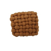 Samt-Quadrat-Sitzkissen mit handgeknüpftem Knoten, lustiges Sofa- und Erkerfenster-Kissen, Tatami, anpassbar, PP-Baumwolle