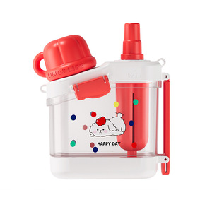 Bouteille d'eau Dopamine An Zhenya avec double paille et infuseur à thé, portable, idéale pour les voyages et comme cadeau - Product Image 4