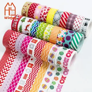 Cinta adhesiva de diseño de estilo decorativo para decoración de fiestas, cinta adhesiva personalizada de tamaño pequeño, se acepta artesanía DIY, Washi Tape