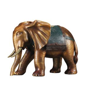 Adorno de latón con elefante auspicioso Ruyi, años de cobre y oro, 43x18x33cm, regalo de decoración para el hogar - Product Image 2